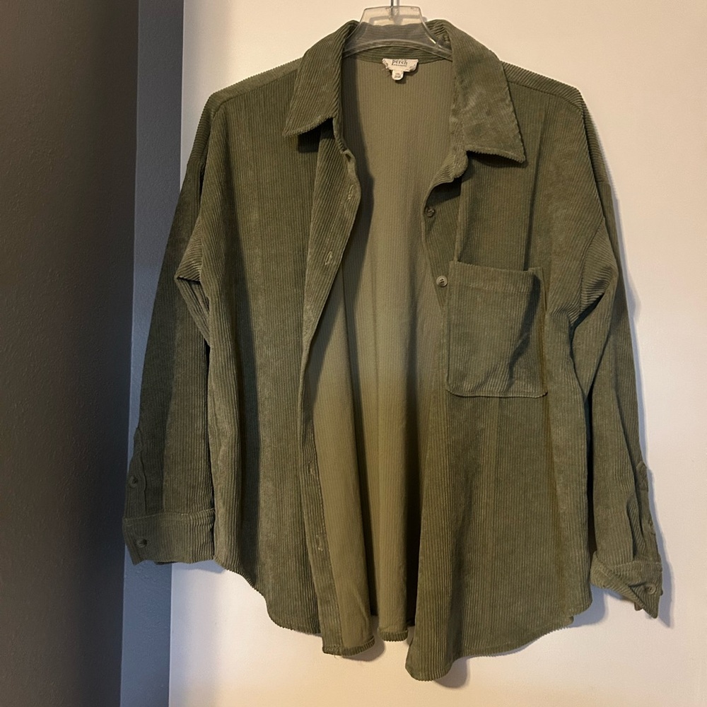 Women's Olive Utility Corduroy Jacket